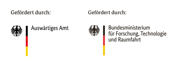 Logos des Auswärtigen Amtes und des Bundesministeriums für Forschung, Technologie und Raumfahrt